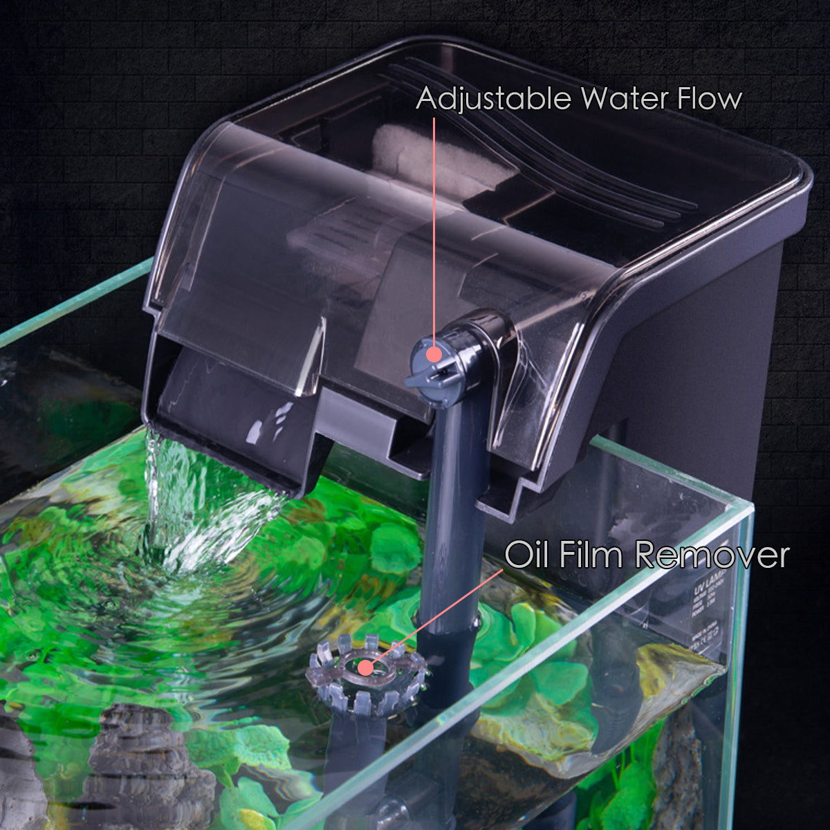 Hang on Aquarium Filter with Activated Carbon Cartridge