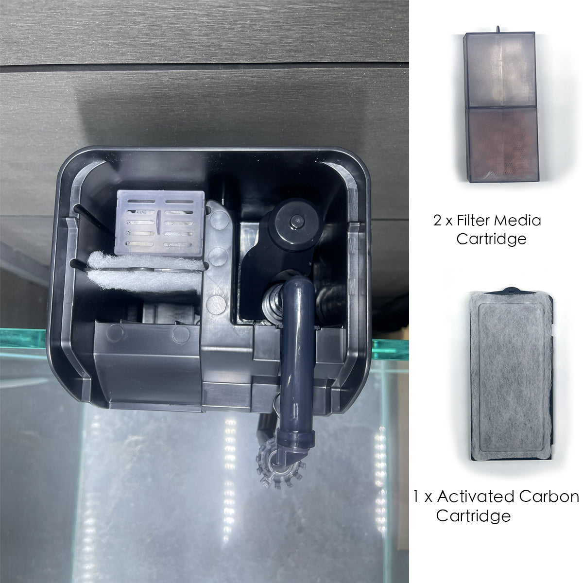 Hang on Aquarium Filter with Activated Carbon Cartridge