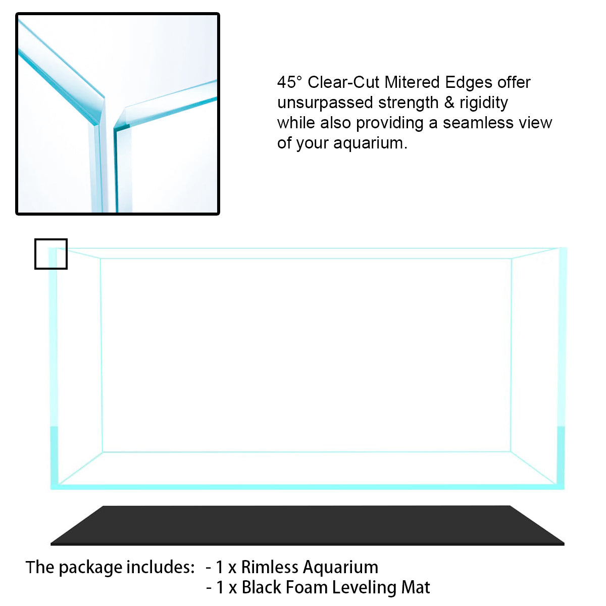 DC-120 Premium Rimless Aquarium with Mitred Edge